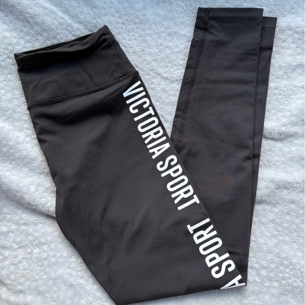 VSX Black Leggings with White Logo